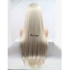 xiweiya Ombre Blonde Wigs with Light Brown Roots Glueless Side Part Long Straight Synthetic Blonde Lace Front Wig Heat Resistant Fiber Half Hand Tied for Daily Party Use 26inch