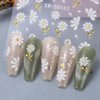 3Sheets 5D Jelly Crystal Flower Nail Stickers for Nail Art,Embossed Relief Nail Design Butterflies Flower Nail Decals Spring Summer Colorful Floral Petals Butterfly Nail Art Stickers Nail Accessories