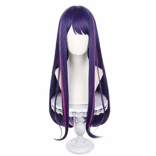ZGNGLIZ Anime Oshi no Ko Ai Hoshino Wig Purple Long Hair Wigs with Bangs for Girls and Women + Free Wig Cap
