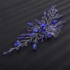 Aimimier Bridal Royal Blue Crystal Hair Comb Rhinestone Silver Hair Vine Side Comb Prom Party Festival Wedding Hair Accessories for Women (Blue)
