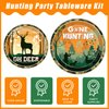 Kepeel 96 Pcs Hunting Camo Party Paper Plates Napkins, Oh Deer Baby Shower Birthday Party Decorations Supplies Disposable Dinnerware Tableware for Kids, Serves 24