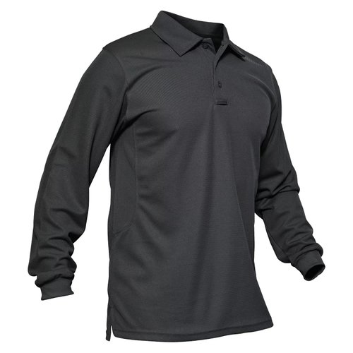 MAGCOMSEN Men's Golf Polo Shirt - Long Sleeve, Quick Dry, Classic Fit, Grey