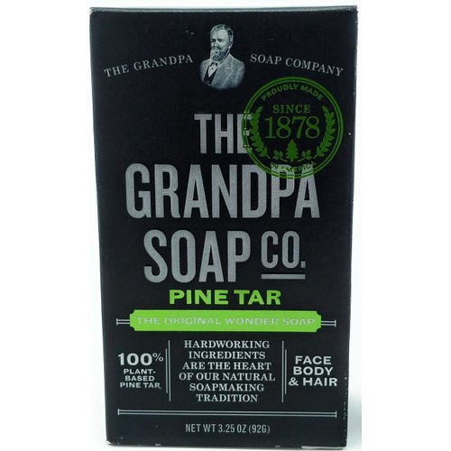 Grandpas Wonder Pine Lathers White Tar Bath Bar Soap - 3.25 Oz