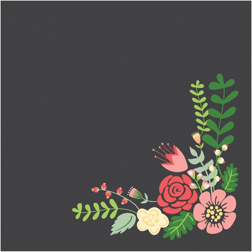 Creative Converting Elise 16 Count 3 Ply Bloom Crescent Luncheon Napkins, Multicolor