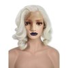 Anogol Hair Cap+ Light Platinum Blonde Lace Front Wig Synthetic Hair Short Curly Bob Wigs Glueless Natural Hairline For Women