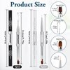 2pcs Hard Gel Nail Brush, French Tip Nail Gel Liner Brush, Dual-Ended Nail Design Brushes Rhinestone Handle Nail Brush, French Manicure Brush Builder Gel Brushes for Design Nails Professional Nail Art