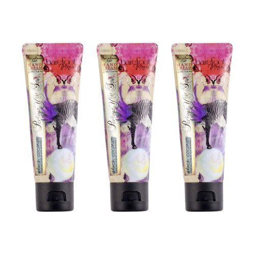 Barefoot Venus Macadamia Hand Cream 1.4 Ounces - 3 Pack (Black Coconut)