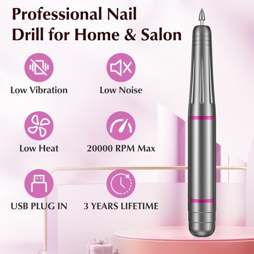 Nail Drills for Acrylic Nails Professional, Electric Nail File 11 in 1 Kit Nail Drill Machine, Portable Manicure Drill Set Efile for Acrylic Gel Nails Natural Nails, Beginners and Salon Supplies