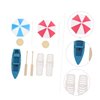 KOMBIUDA 1 Set Beach Sand Table Decoration Miniature Beach Ornaments Dollhouse Beach Chair Mini Beach Ornaments Miniature Sailing Boat Model Mini Sailing Boat Resin Crafts Succulents Child