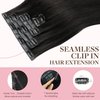 GOO GOO Clip in Hair Extensions Real Human Hair, 20inch 110g 7Pcs, 1B Natural black, Remy Human Hair Extensions Clip ins for Women, Natural Human Hair
