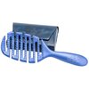 Magic Hair Brush Blue | Professional Flexible Vented Hair Brush For Detangling | Blue Detangler Brush And Blue Traveling Case Use As A Blowout Brush Styling Brush Or Wet/Dry Brush