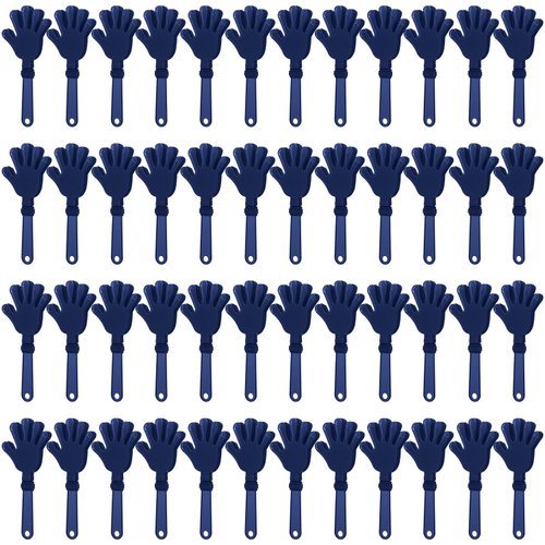 ZCYSRLQIN 48 Pcs Navy Blue Hand Clappers 7.5 Inch Clappers Noisemakers Noise Makers Party Favors Plastic Clapper Sporting Events Cheers Ball Dance Basketball Football Noisemakers （Navy Blue）