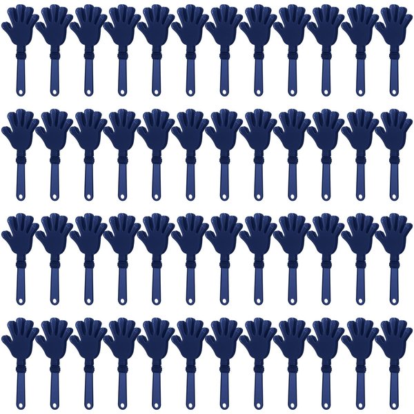 ZCYSRLQIN 48 Pcs Navy Blue Hand Clappers 7.5 Inch Clappers Noisemakers Noise Makers Party Favors Plastic Clapper Sporting Events Cheers Ball Dance Basketball Football Noisemakers （Navy Blue）