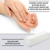 ForPro Professional Collection Buffing Block, Super White, 180/240 Grit, Four-Sided Manicure and Pedicure Nail Buffer, 3.75" L x 1" W x 1" H, 20-Count