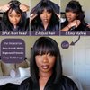 12 Inch Straight Bob Wig with Bangs Human Hair Ready to Go Glueless Wigs 2.5x1 Closure HD Lace Layered Cut Wig Bob Short Wigs with Bangs Minimalism for Women 180% Density
