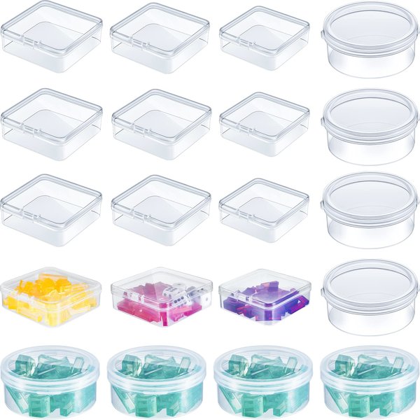 20 Pcs Clear Board Game Tokens Storage Containers Trays Clear Plastic Beads Storage Containers Box Assorted Sizes Storage Boxes Game Components with Lids Game Pieces, Dice, Tokens, Beads