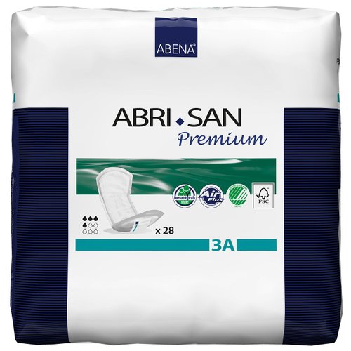 Abena San Premium Incontinence Pads, Light Absorbency, (Sizes 1 To 3A), Size 3A, 28 Count (Packaging May Vary)