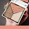 Highlighter Makeup Palettes, Contour Blush Powder, 3 in 1 Palette Matte Shimmer Glow illuminator Powder Face Highlighter, Cool Toned Luminizer Cream for Bronzer, Shape, Silky Brilliant Compact