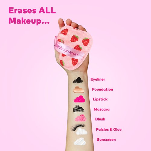 The Original Makeup Eraser, 7-Day Set, Erase All Makeup with Just Water, Including Waterproof Mascara, Eyeliner, Foundation, Lipstick, Sunscreen, and More! Strawberry Fields, 7ct.