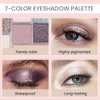Seven Color Matte Shimmer Eyeshadow, 7 Gray Nude Champagne Gold & Purple Rose Gold Yellow Series Pressed Powder Eyeshadow, Daily Silky Makeup Eyeshadow Palette,Easy to Carry,Vegan & Cruelty-Free, 25#