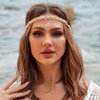 Barode Braided Rhinestones Headband Multicolors Crystal Hairbands Sparkle Head Chain Jewelry Set for Women