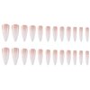 Press on Nails Long Stiletto MABKJLF French Fake Nails White Gradient Full Cover Glue on Nails Glossy False Nails with Nail Glue Stick on Nails Artificial Acrylic Nails for Women Girls 24 Pcs