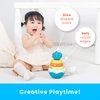 PlenPLAY Baby Tummy Time Toys - Dino Stacking Toys for Age 6+ Months, Weeble Wobble Toys for Babies 6 9 12 Months, Stacking Rings STEM Learning Toy, Sensory Learning Toy (Dinosaur)