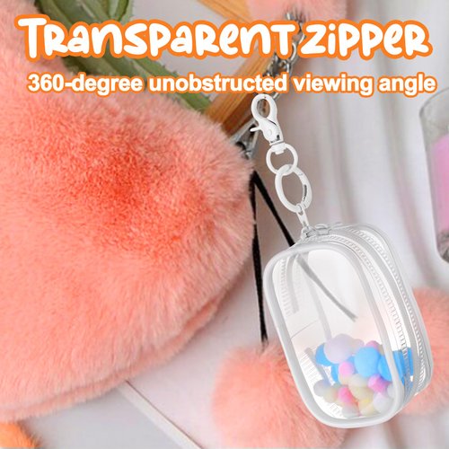 Mity rain 2PCS Clear Figure Display Bag with Keychain for Sonny Baby, Blind Box Display Case, Great Carrying Case Gift for Mini Figure/Doll Collectors