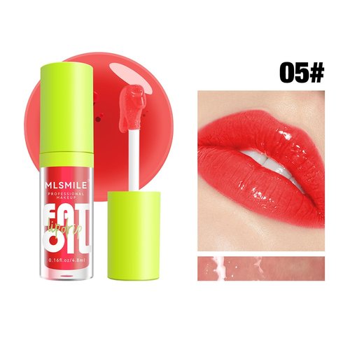 Hydrating Lip Gloss Tinted Lip Balm Transparent Lip Care, Long Lasting Moisturizing Non-sticky Fresh Shiny Texture Lip Oil 0.14 OZ - 105 PASSION