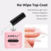 AIMEILI Soak Off Long Lasting Hema-Free U V LED Gel Nail Polish Shine Finish No Wipe Top and Base Coat Set - 2 x 15ml