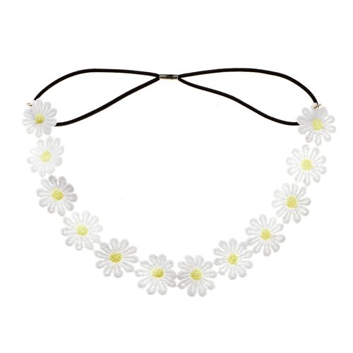 BeeSpring Daisy Flower Headband Sunflower Crown Hair Wreath Bohemian Floral Headpiece for Spring ...