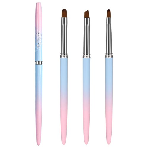 3Pcs Nail Polish Clean Up Brush Set, Round&Angled Manicure Nail Brushes for Cleaning Nail Art Polish Remover Brush Professional Nail Detail Brush Nail Painting Tool for Nail Art Design