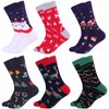 Mens Funny Christmas Socks for Women Men Winter Crazy Fun Novelty Dress Socks 6 Pairs Stocking Stuffers