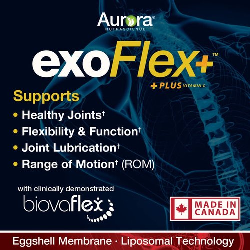 Aurora Nutrascience, exoFlex Eggshell Membrane with BiovaFlex, Supports Improved Flexibility with Vitamin C, Curcumin, & Boswellia, 10 Fl oz (300 mL)