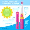 Brush-Baby Go-Kidz Unisex-Kids Electric Travel Toothbrush for Ages 3+ - Pink, Battery Powered, 2-Speed Vibration, Smart Timer, Holographic Stickers, Lightweight, Compact Design