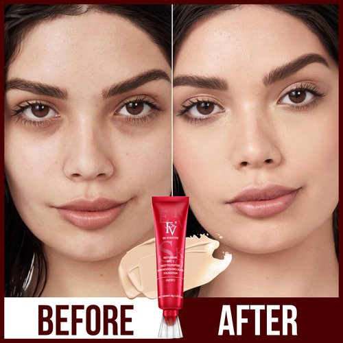 FV Waterproof Foundation, Oil-control & No Transfer, Long Lasting Matte Foundation for Oily/Normal Skin, Liquid Makeup Foundation with Buildable Coverage for Face, Matte Ivory（30g）