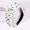 mokkia Pickleball Headband for Women Pickleball Paddle Headbands Rhinestone Pearl Jeweled Knotted Headband Game Day Sport Headband Pickleball Accessories Outfits Party Gifts (Pattern D-White)