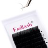 Lash Extensions D Curl FADLASH Eyelash Extensions 0.20 Premium Black Matte Classic Silk Eyelash Extensions (0.20-D, 12mm)
