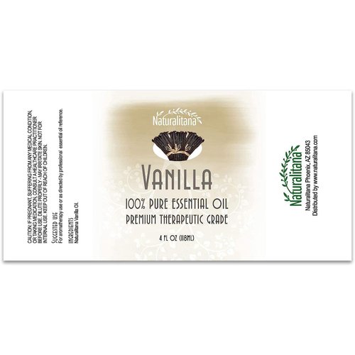 Naturalitana Best Vanilla Essential Oil (4oz Bulk Vanilla Oil) Aromatherapy Vanilla Essential Oil for Diffuser, Soap, Bath Bombs, Candles, and More!