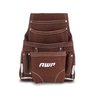 AWP 10-Pocket Suede Tool Pouch | Durable General Construction Leather Tool Pouch | Brown