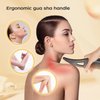 Dandruff Comb Self-cleaning, Scalp Care Massage Energy Comb, Plastic Wide Hollow Tooth Button Comb for Scalp Exfoliation with Gua Sha Handle for Healthier Scalp and Hair Growth for Women Men Kids