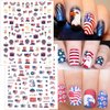 10Pcs Independence Day Nail Stickers Patriotic Nail Decals 4th of July Nail Art Stickers American Flag Eagle Fireworks Heart Stars Nail Design Stickers Self-Adhesive Nail Supplies for Women DIY Nail