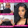 12 Inch 5X5 Wear and Go Glueless Bob Wigs Human Hair Pre Plucked Pre Cut 5X5 Lace Closure Wigs Human Hair For Women Deep Wave Curly Bob Wigs Human Hair Pre Plucked Pre Cut For Beginner 180% Density