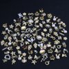 Dornail 50pcs Gold Nail Charms for Acrylic Nails, Mix Styles Shiny Pearl Alloy Nail Rhinestones Flower Butterfly Heart Star Charms for Nails Women Nail Jewels Nail Decorations for Nail Art Charms