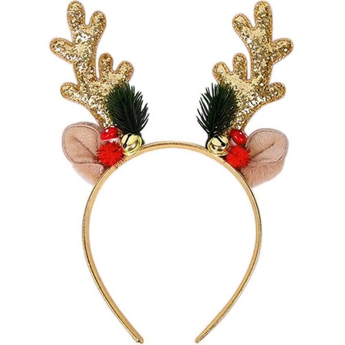 Christmas headbands for women,Gold Reindeer Antlers Hair Bands,Holiday Party Decorations Christma...