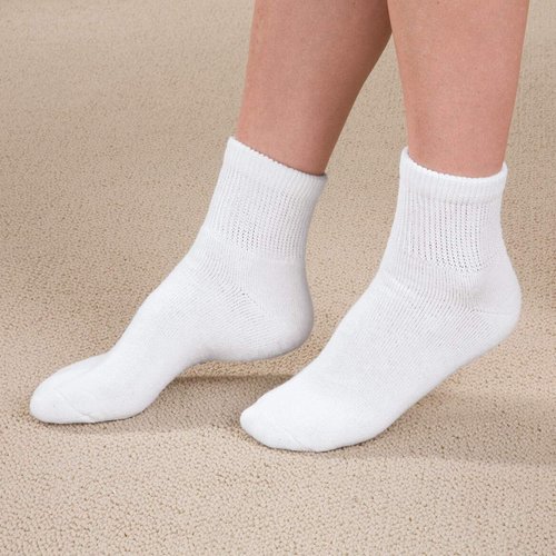 Fox Valley Traders Diabetic Ankle Socks - 3 Pack, Medium, White
