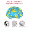 Rubber Duck Shower Cap for Women Reusable Double Layers Waterproof Shower Hair Protector PEVA Lined Shower Hat for All Long Hair Lengths, Stretchy Adjustable Shower Caps
