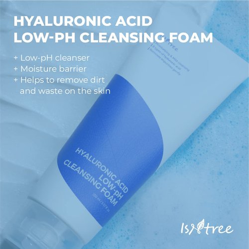 IsNtree Hyaluronic Acid Low-Ph Cleansing Foam 150ml, 5.07 fl.oz | Moisturizing & Mild cleansing | 8 types of hyaluronic acid | Helps to remove impurities gently