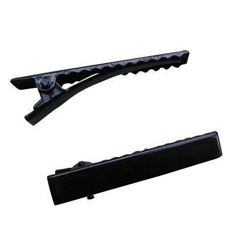 Chenkou Craft 50pcs Black Prong Hair Clips Alligator Hair Clip DIY Hair Jewelry Craft (Black, 1 3/8" (35mm))