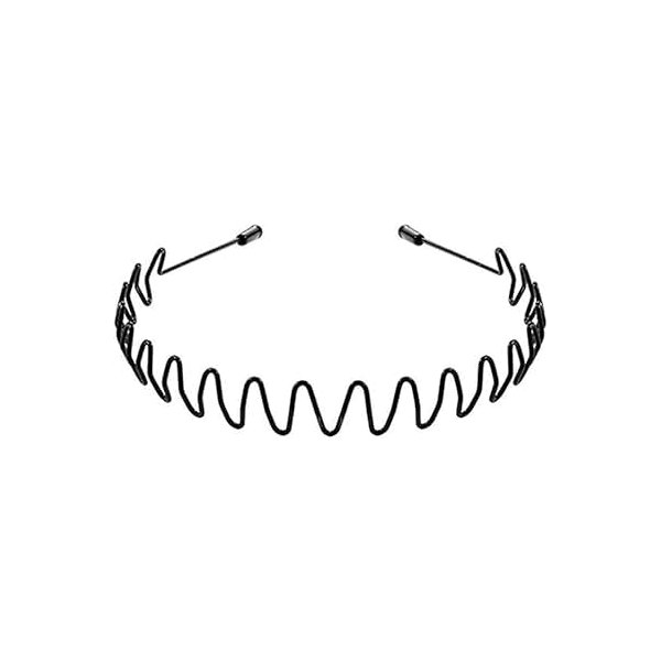 BWESOO Black Men Fashion Metal Wavy Headband Reusable Hair Band Hoop Party Hairpins Headwear Hair Accessories Deft Fashion Headbands Simple Elastic Non Slip Head Band Headwear